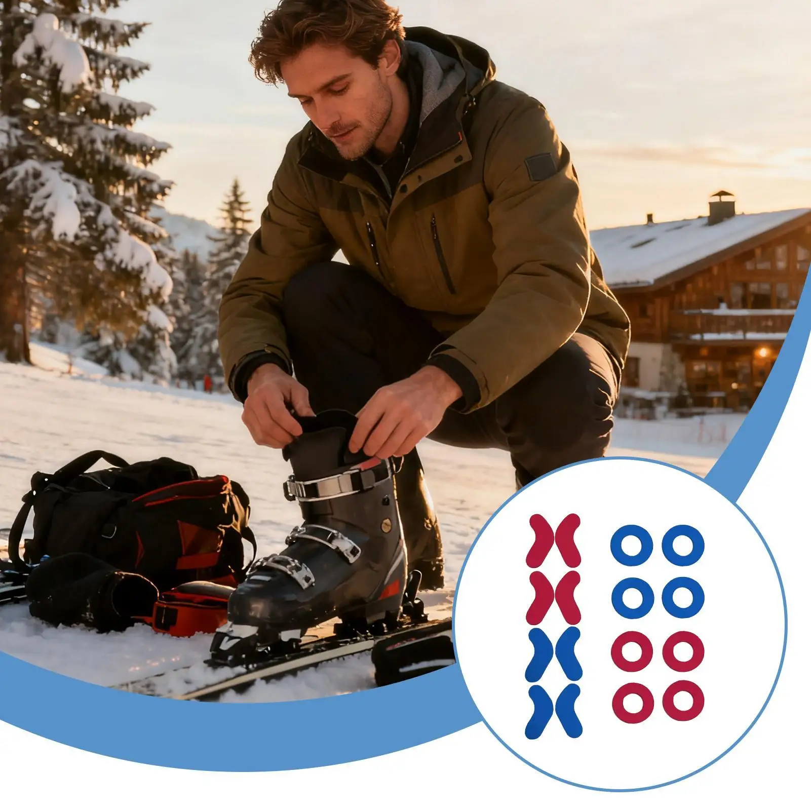 

Snowboard Boots Fitting Pads 16 Pieces Self-Adhesive EVA Foam Protective Gear Ski Ankle Protection Foam Padding For Reducing