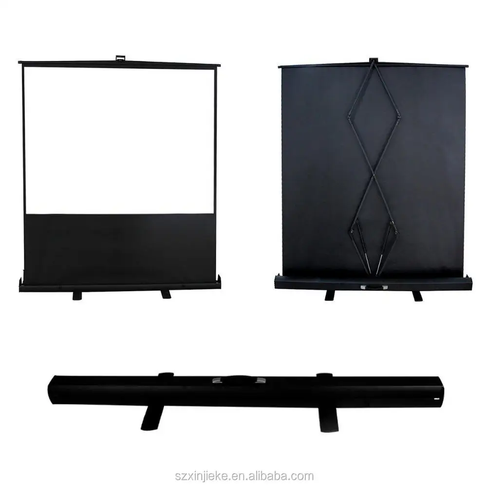 50 inch portable projector screen high definition 16:9 manual pull-up desktop folding stand outdoor camping business