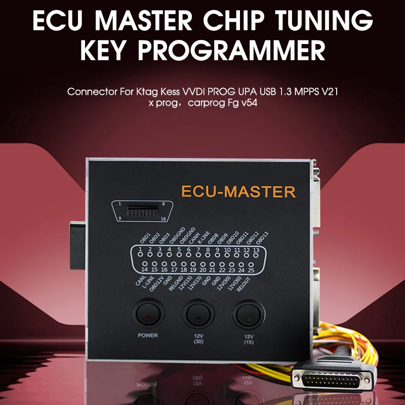 Chip Tuning ECU MASTER Connector Work with Code Key Programmer SBB UPA USB V1.3 FG V54 MPPS V22 Carprog  VVDI Kes