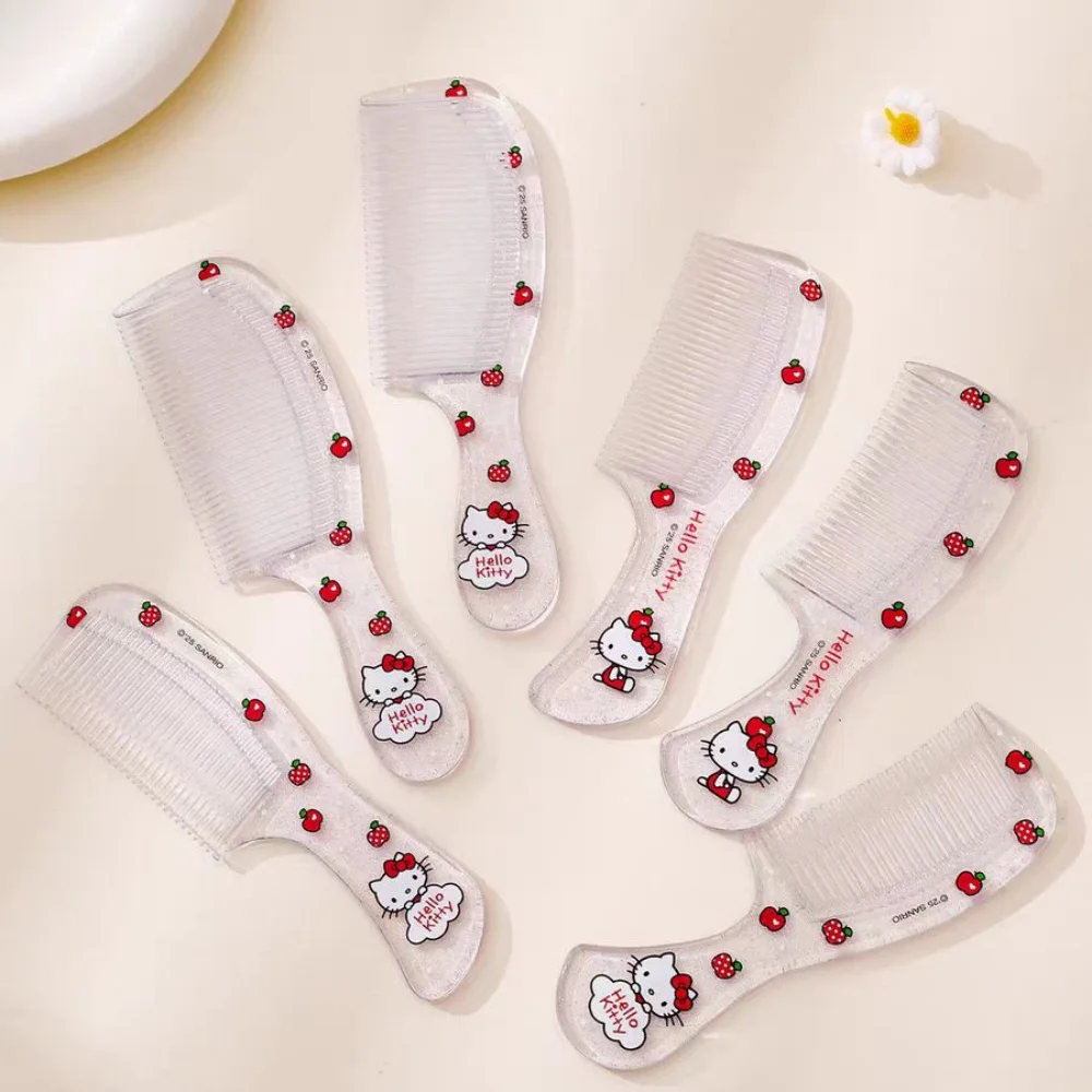 

Оригинальная расческа для волос Sanrio Hello Kitty, мультяшная расческа с изображением кошки КТ, расческа с мелкими зубцами, инструменты для личной гигиены, идеальные подарки для девочек