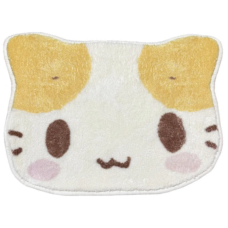 Masyumaro Fluffy Fuwa Nyanko Cat Carpet Special-shaped Rug Cashmere-like Kawaii Cute Door Floor Mats