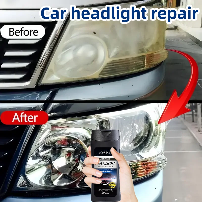 Automobile Headlight Restoration and Polishing Kit, Scratch Remover, Removal of Oxidation and Yellowing.