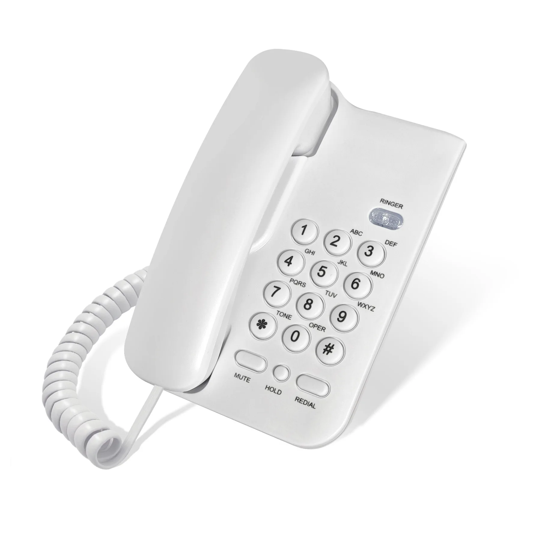 Corded Telephone, Basic Landline Phone for Seniors, Analog Home Phone with Mute, Hold, Redial, Wired Small Desk/Wall Telephone