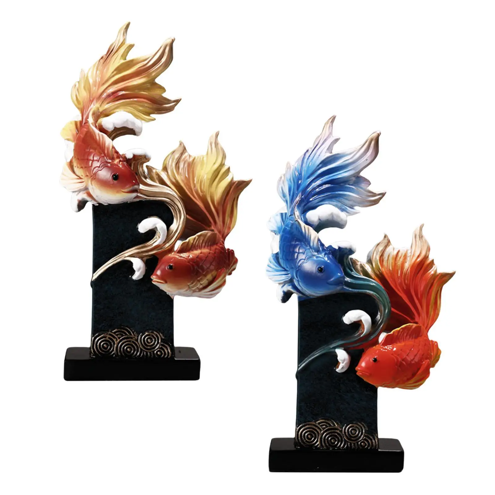 Feng Shui Carp Statue Creative Desktop Ornament for Home Bookshelf Office