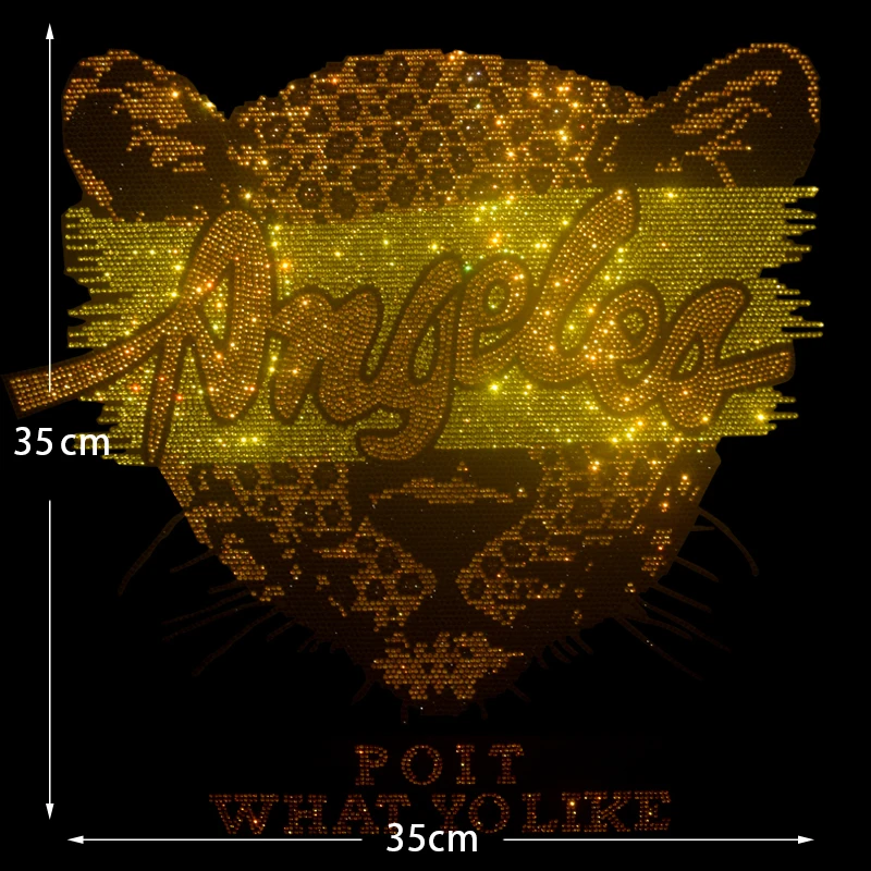 Leopard-print rhinestone embellished men's casual short-sleeved T-shirt