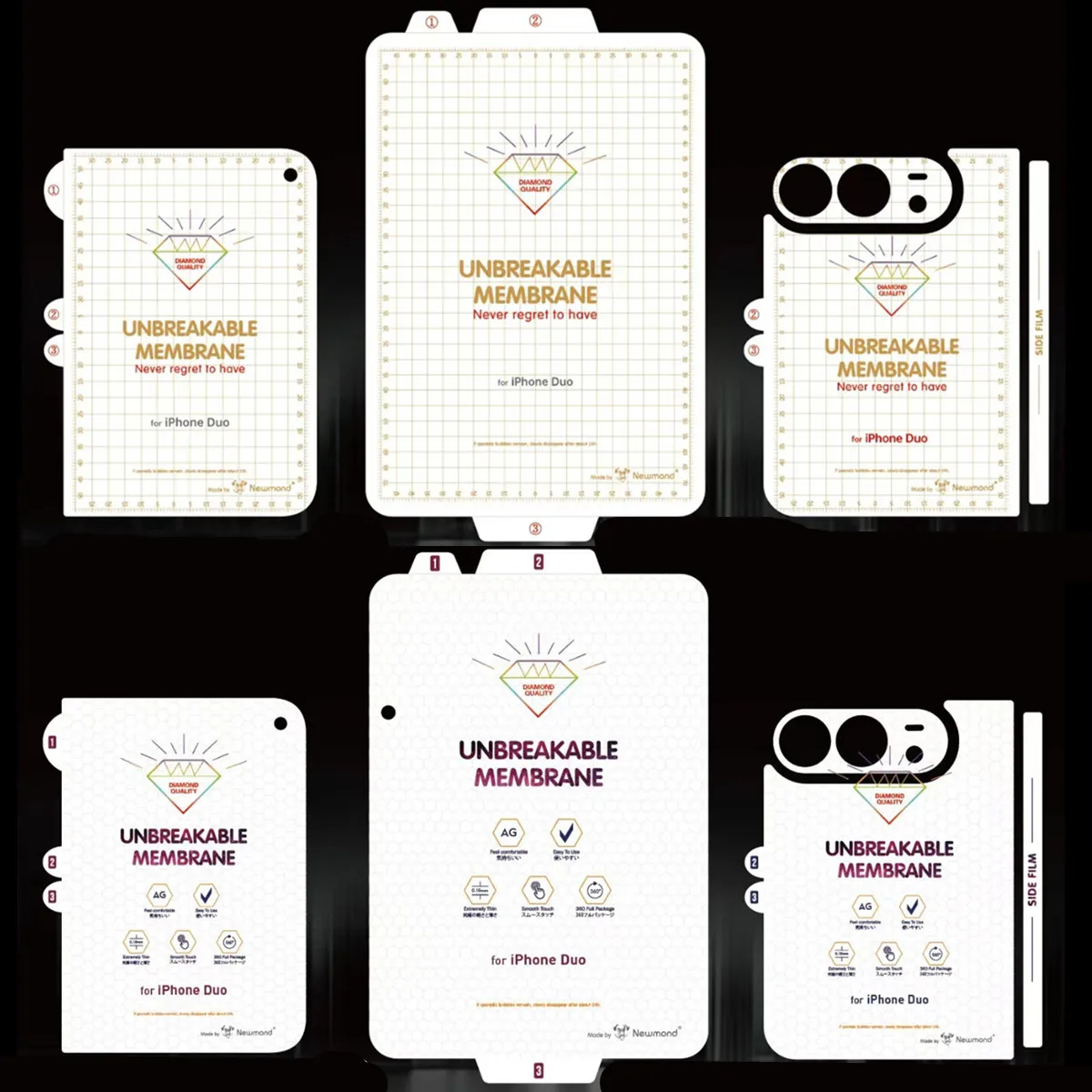 HD Matte Anti-Spy Soft Clear TPU Hydrogel Film For Apple iPhone Duo IPhoneDuo Fold Outer Inner Back Transparent Screen Protector