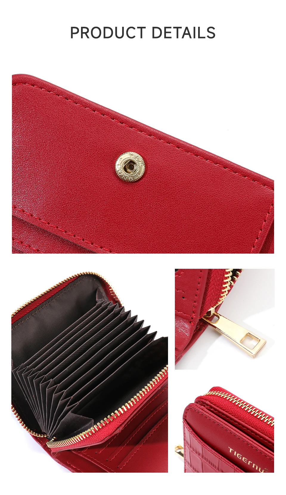 Tigernu Neue Geldbörse Frauen Mode Kurze Brieftasche Aus Echtem Leder Leichte ID Karte Halter Reise Bargeld Münze Tasche Mit Reißverschluss – Detail 16