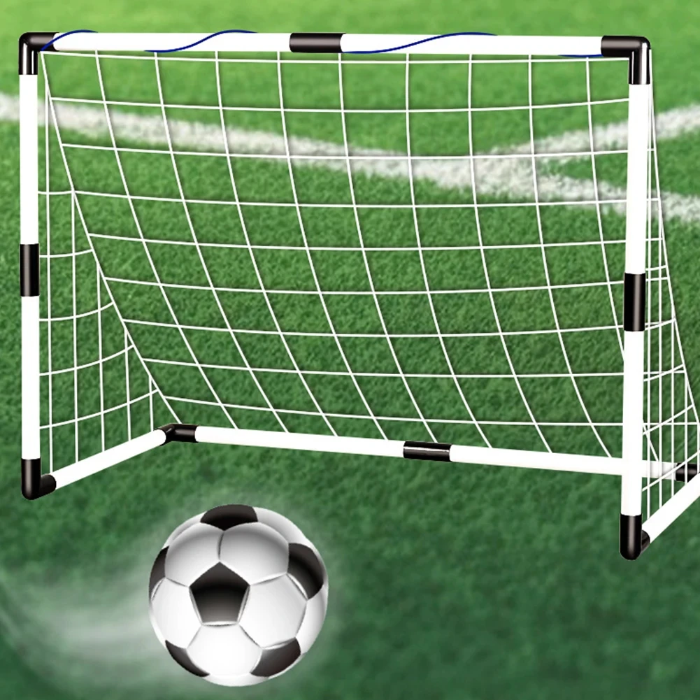 Brinquedo Esportivo de Futebol, Gol de Futebol Infantil Dobrável com Bomba e Bola, Gol de Futebol Portátil para Treinamento ao Ar Livre