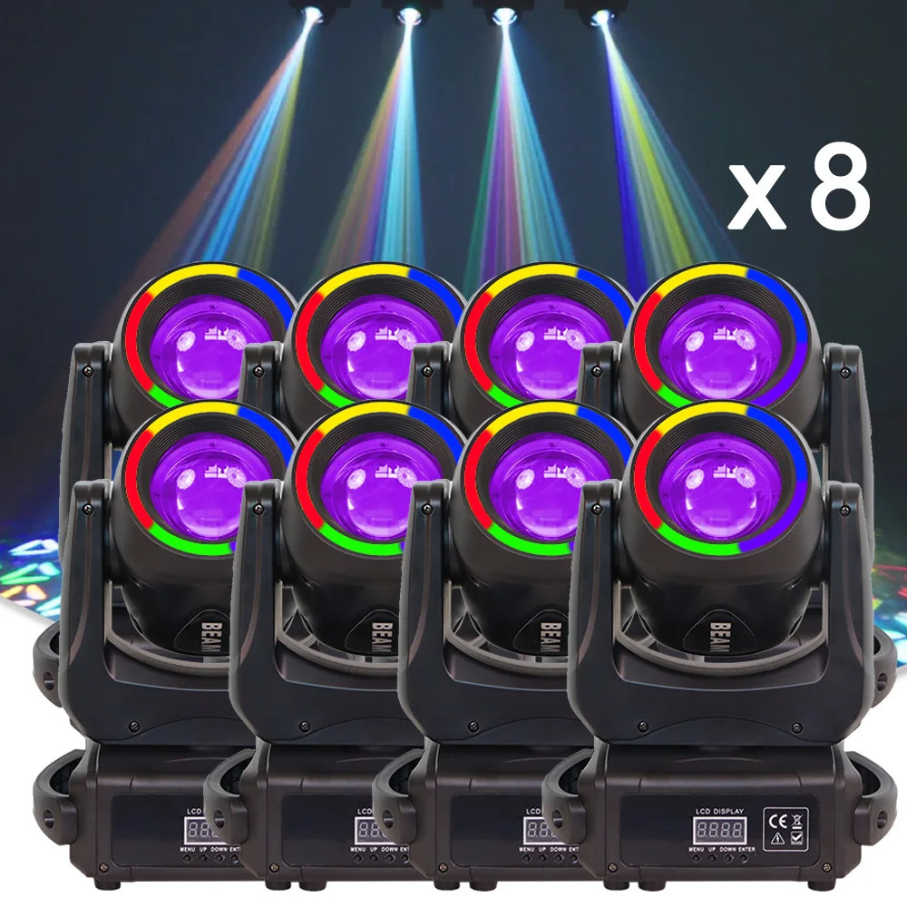 

8PCS LED 150W Rainbow Effect Rotate 18Prisms Beam Moving Head Lighting Dj Disco Club Christmas Home Party Decoration Effect Lamp