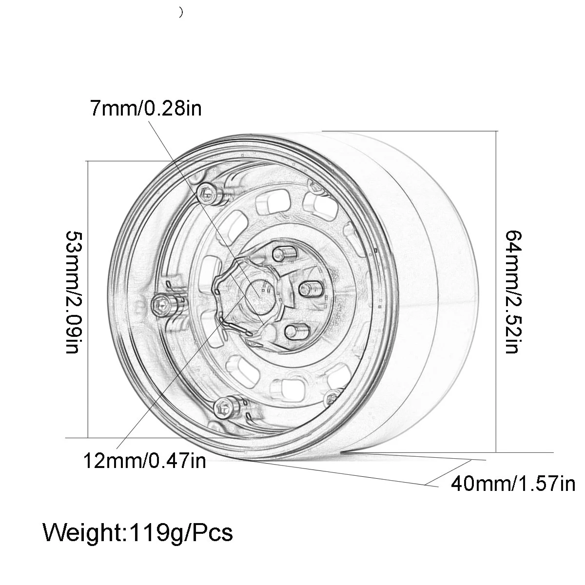 Metall Beadlock Offset -5/-15mm Veränderbare 2,2 zoll Felge Nabe Für RC AUTO 1/10 Axial SCX10 Wraith RR10 KM5 YETI Traxxas TRX4