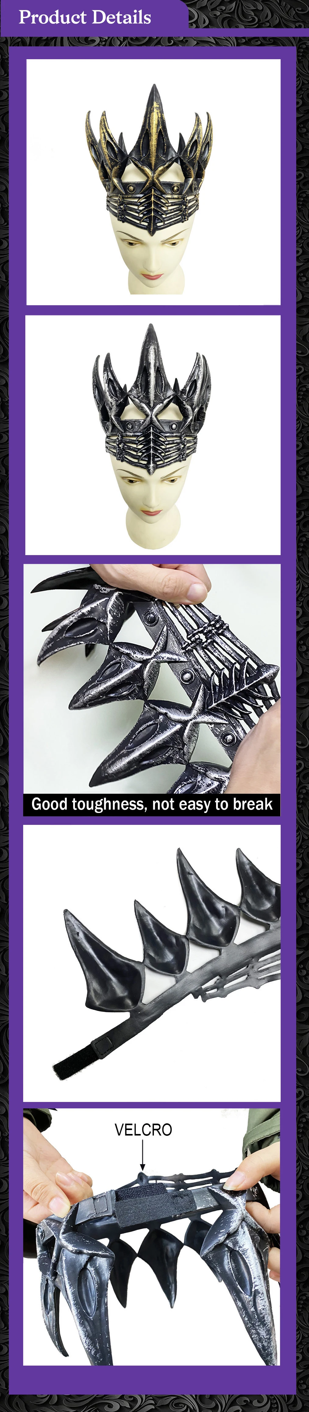 Königliche Kronen Cosplay König Königin Kronen Prinzessin Tiara Halloween Party Kostüme Zubehör Weihnachten Maskerade Kopfbedeckung Kostüm – Detail 19