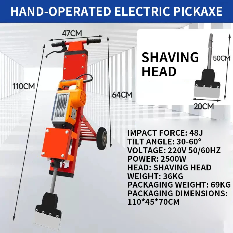 

Hand-operated electric hammer, tile demolition and breaker, high-power electric concrete and plastic floor scraper(Customized)