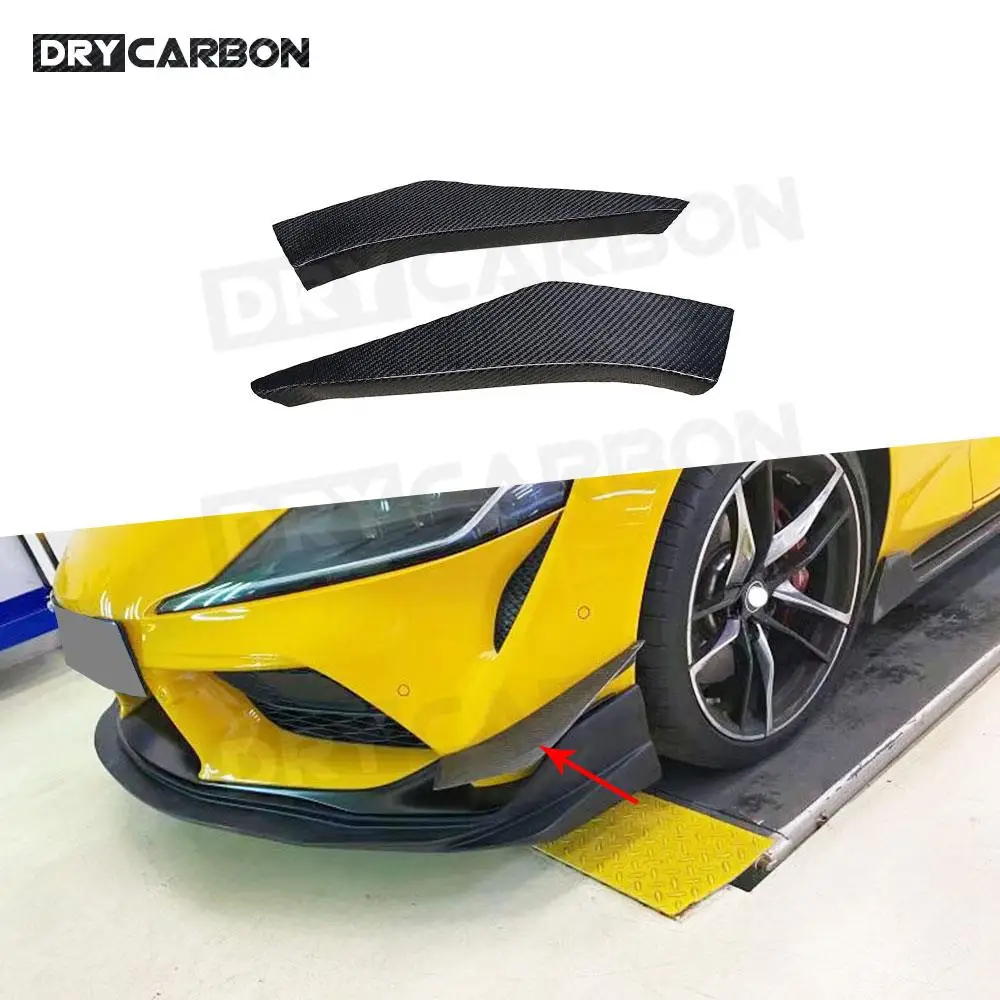 

Carbon Fiber Front Bumper Lip Decoration Diffuser Splitter Fins Body Spoiler Canards Chin Tuning Canard For Toyota Supra 2019 +