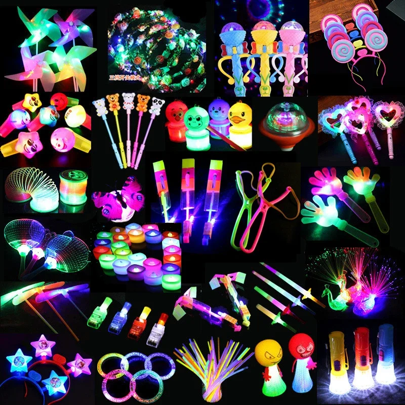 

10pcs LED Light Up Toys Party Favors Glow Sticks Headband Christmas Birthday Gift Glow In The Dark Party Supplies for Kids Adult