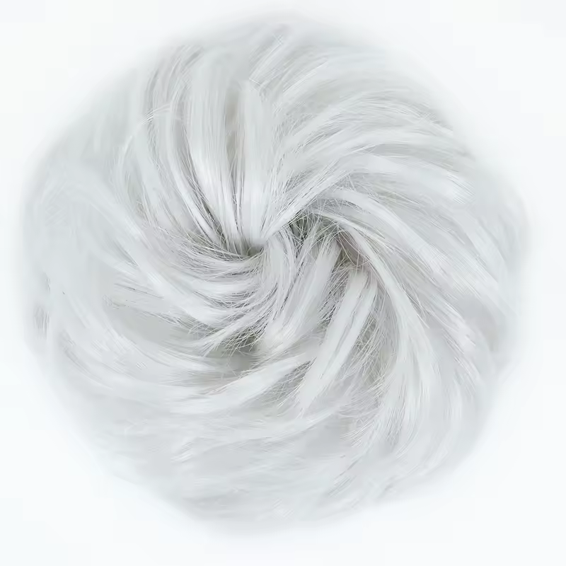 Azqueen Synthetic Messy Bun Chignon Donut Gary Brown Color Hair Bun Pad Elastic Hair Rope Rubber Band Hair Extensions - Image 28