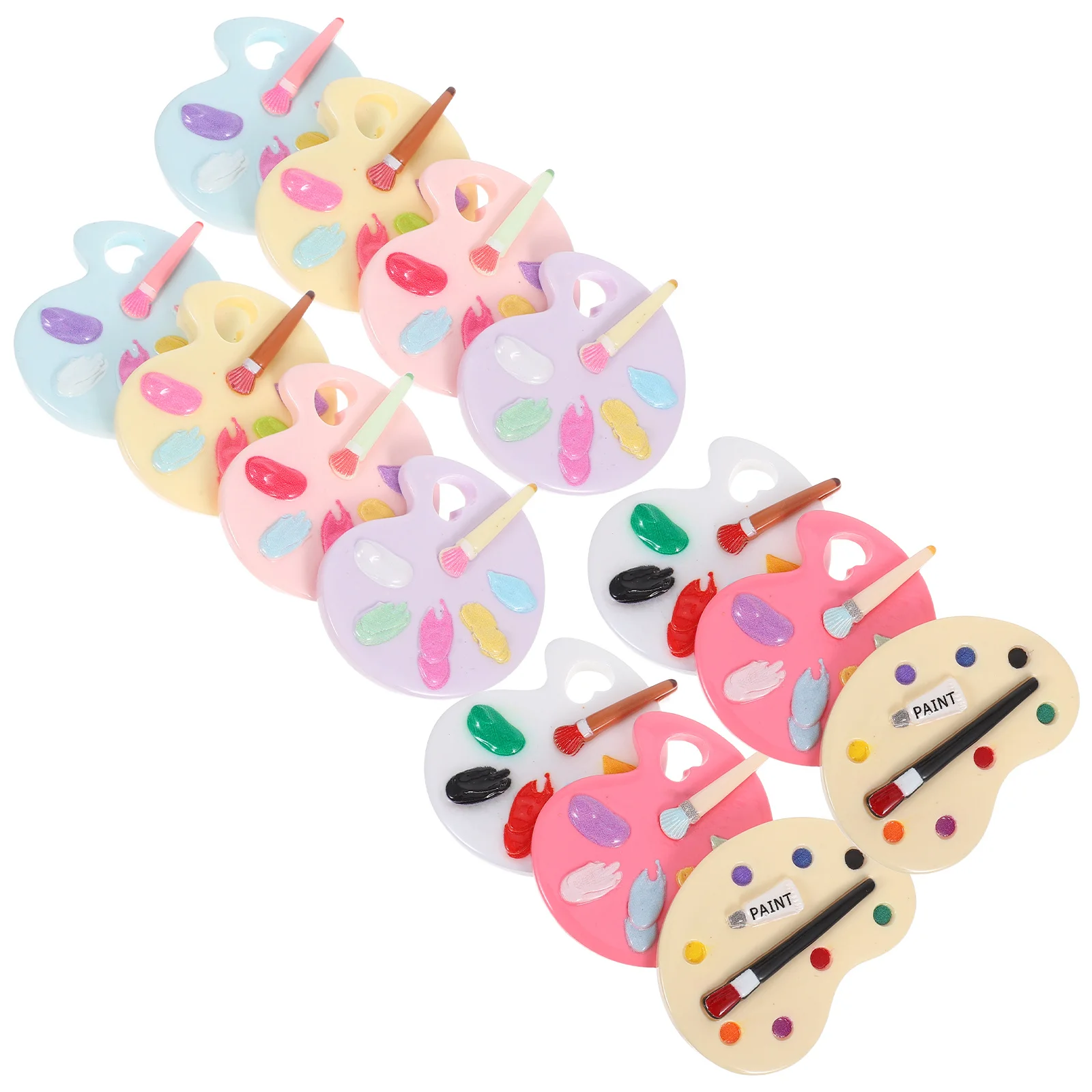 

14pcs Palette Charms Resin Paint Mixing Tray Pendant Flatback For Jewelry Making Diy Craft Supplies Necklace Bracelet Decor Art