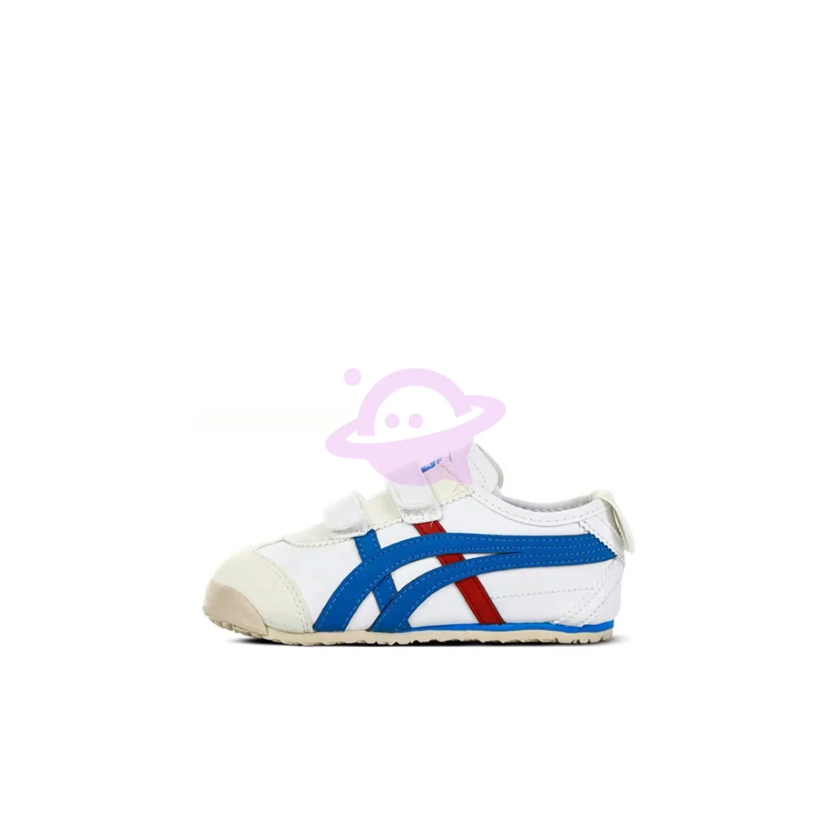 Asics Onitsuka Tiger Kids Shoes MEXICO 66 Lightweight Low Top Children‘s Shoes Kids Sneaker White Red and Blue