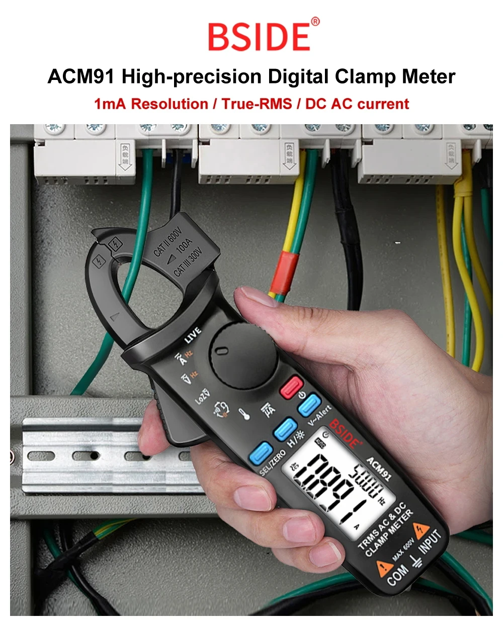Digitales Zangenmessgerät 1mA Präzisions-Amperemeter DC AC 100A Professionelles Multimeter Auto-Voltmeter Tester – Detail 1