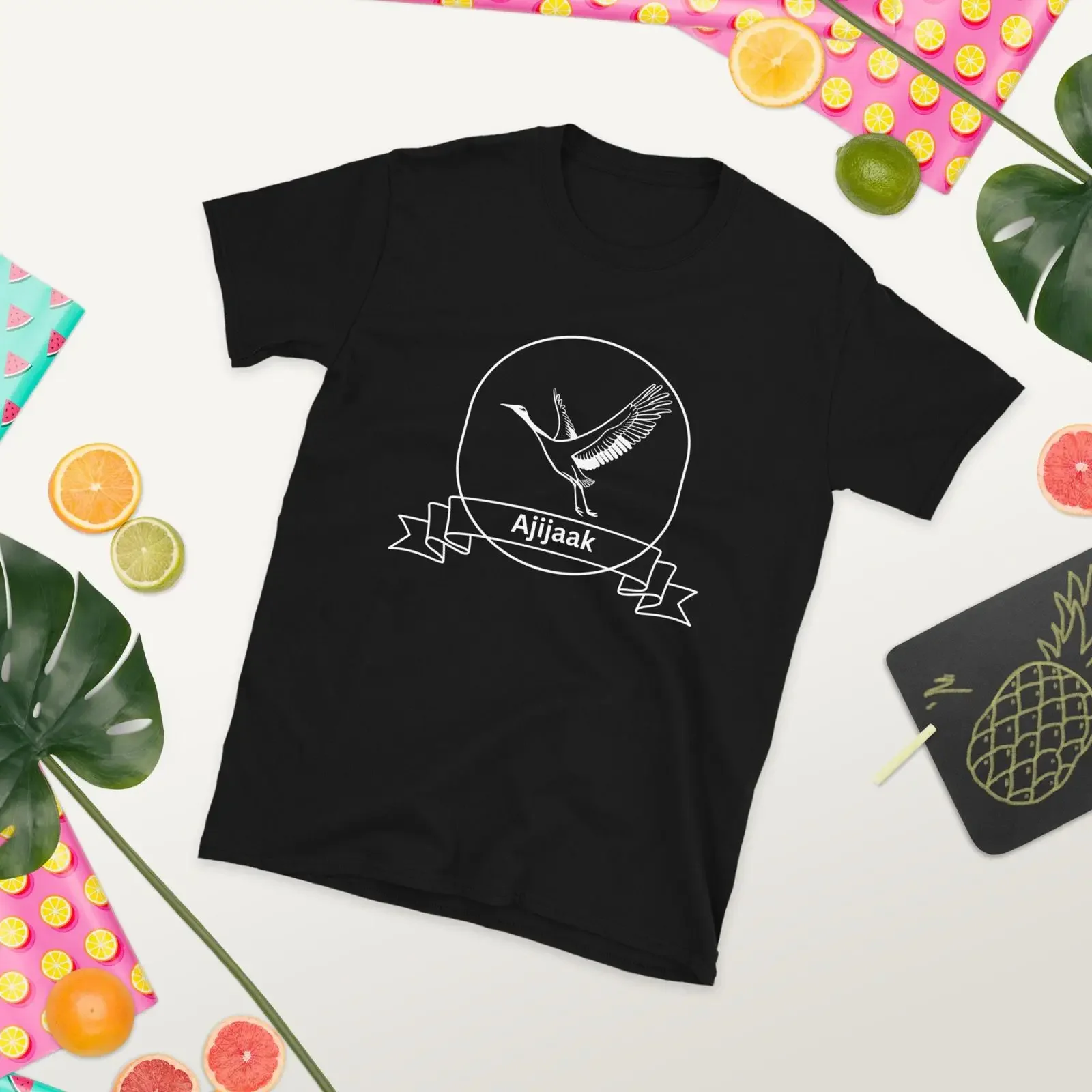 Ojibwe Crane  T Shirt vintage Washed Comfortable Top For Everyday Wear designer clothes Stylish Unisex Versatile Casual graphic