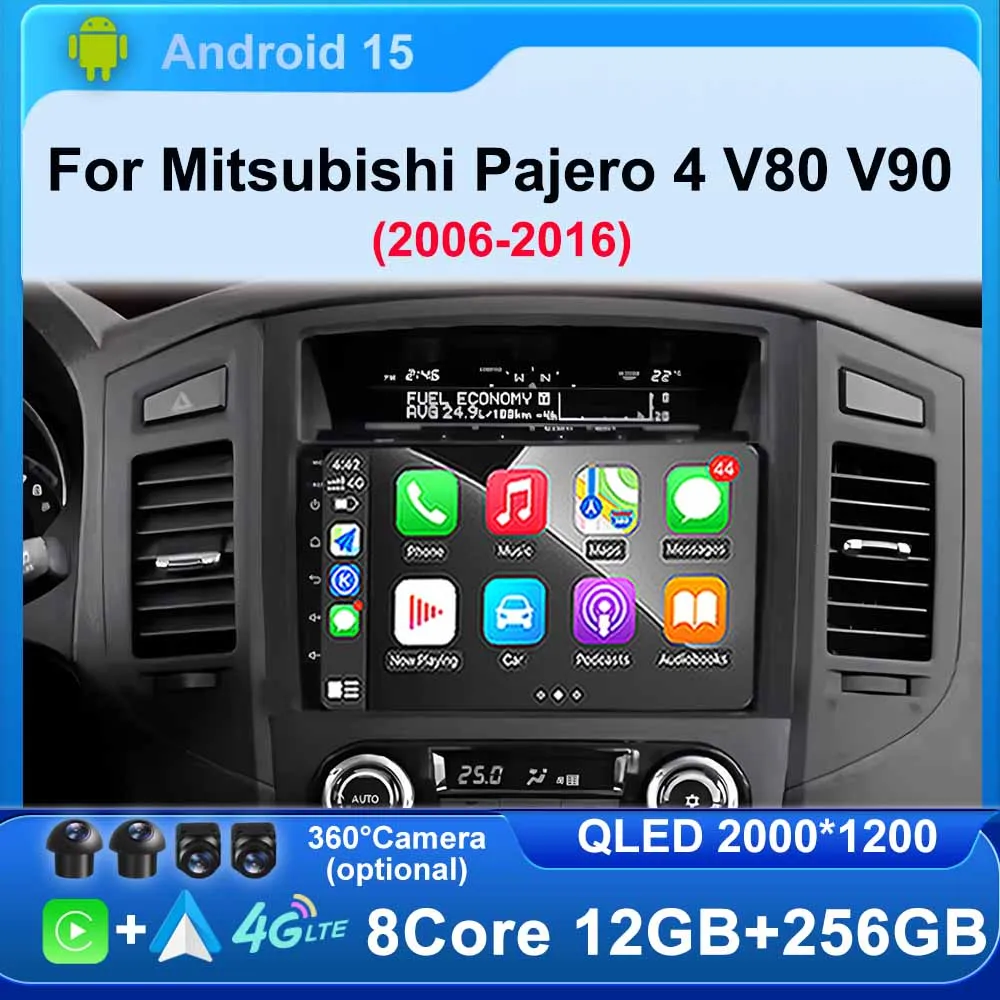 

Android For Mitsubishi Pajero 4 V80 V90 2006 -2016 Car Screen Auto Radio Multimedia GPS Video Navigation Carplay Buletooth 4G