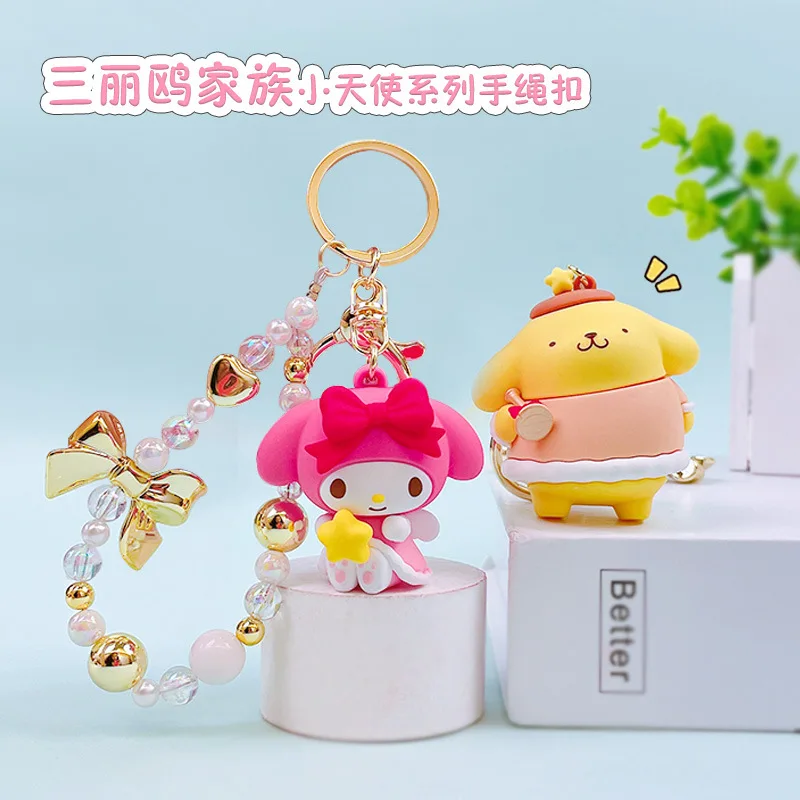 

Hello Kitty Sanrio Family Angel Series Plush Keychain Bag Charm Cute Gift Cute cartoon characters, small gifts for friends