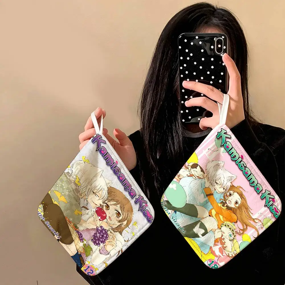 K-Kamisama Kiss Classic Comics Hanging Style Hand Wiping Towel, Polyester Cotton, Anti-fade For Indoor Kitchen Living Room