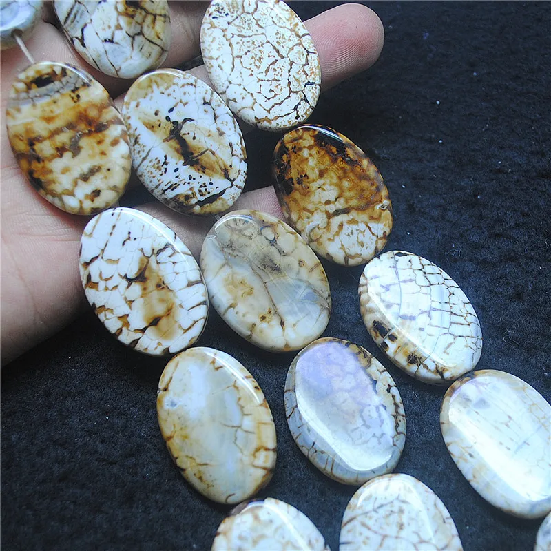1 STRINGS NATURAL AGATE STONE STRINGS OVAL SHAPE SIZE 25X35MM LOOSE BEADS ACCESSORIES UNIQUE JEWELRY