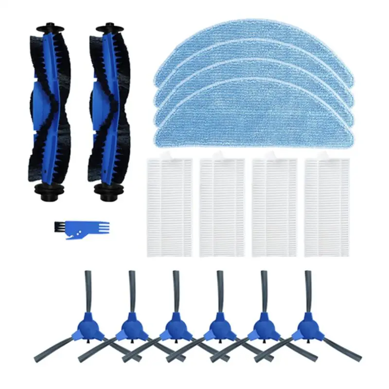 

Запасные части и аксессуары для робота-пылесоса Cecotec Conga 2290 Ultra 05661: боковая щетка, HEPA-фильтр, тряпка для влажной уборки.