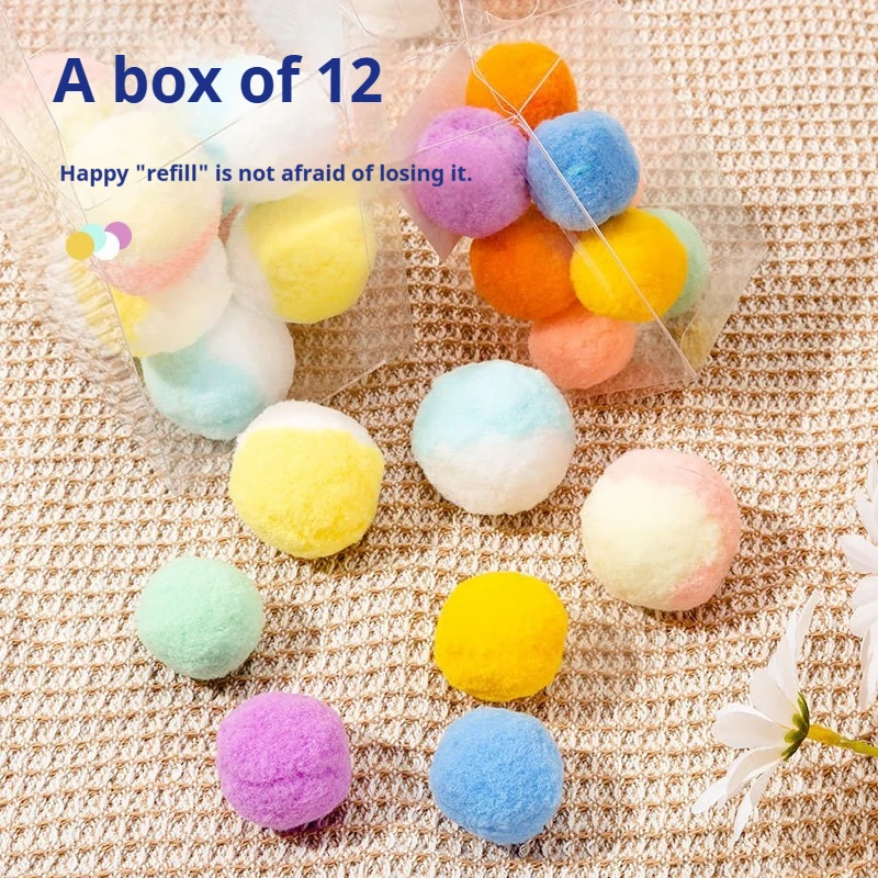 Cat Toys Colorful Silent Silent Balls High Elasticity Tease Cat Hair Balls Cat Chewing Self-Highlighting Balls