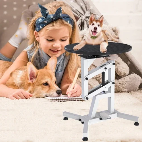 Factory Pet round Grooming Table Hydraulic Lift-able Beauty Table Dog