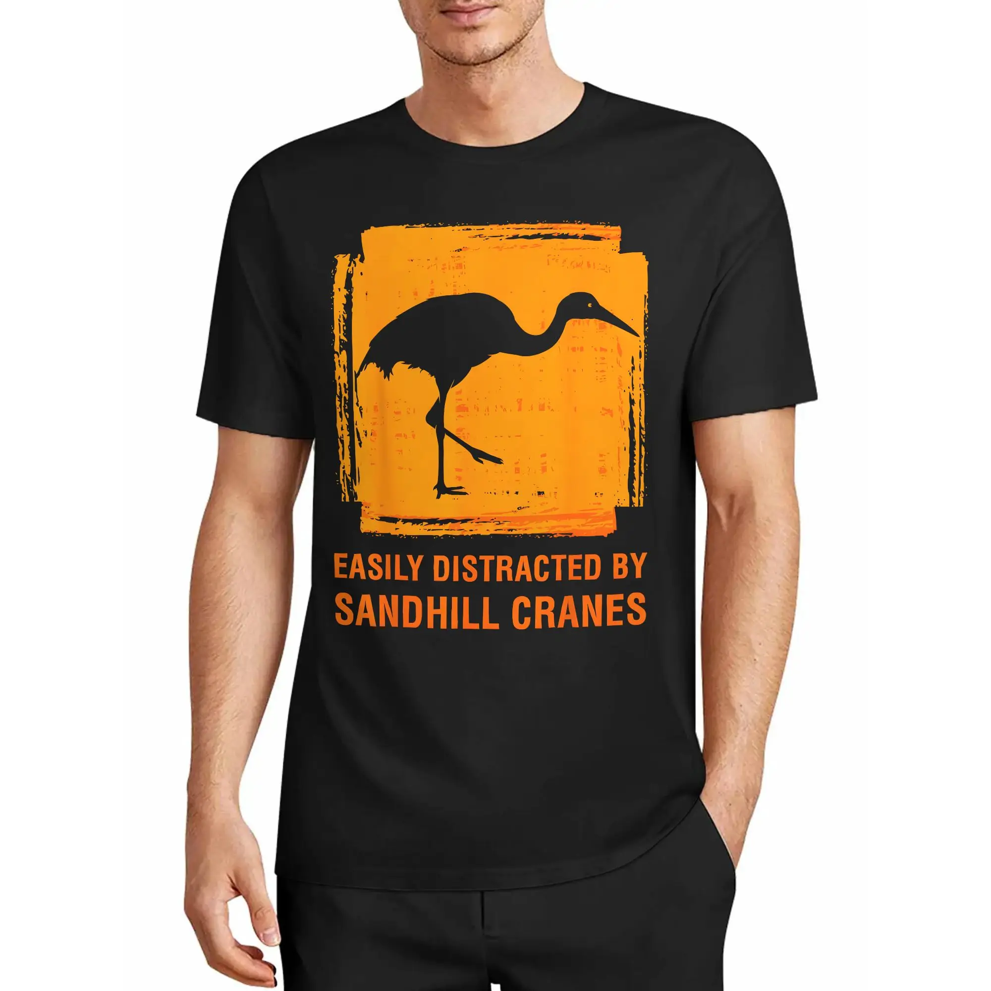 Immersed in the Graceful Movements of the Dune Cranes, Embracing the Natural Beauty of the Wetland Wilderness. Vintage Casual T-Shirt