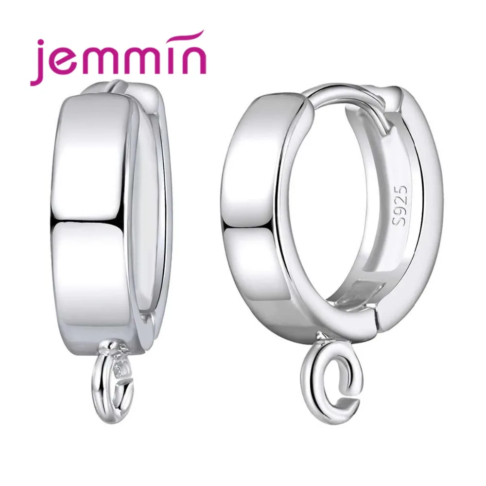 Simple Style Round Shape Hoop Earrings 925 Sterling Earring Components For Women Party Jewelry DIY Making