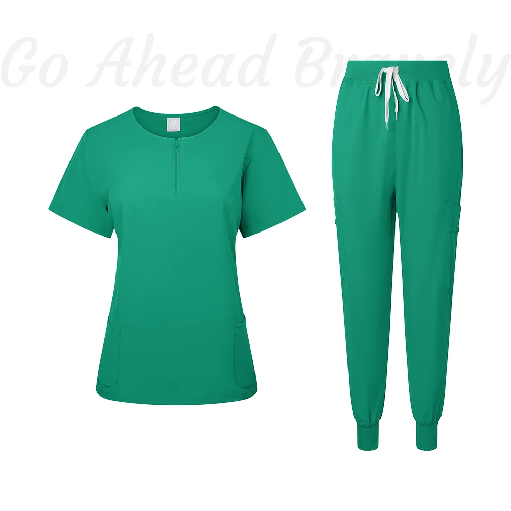 Uniformes quirúrgicos para mujer, conjunto de ropa de trabajo para enfermera médica, salón de belleza, Top clínico y pantalón, traje de túnica de