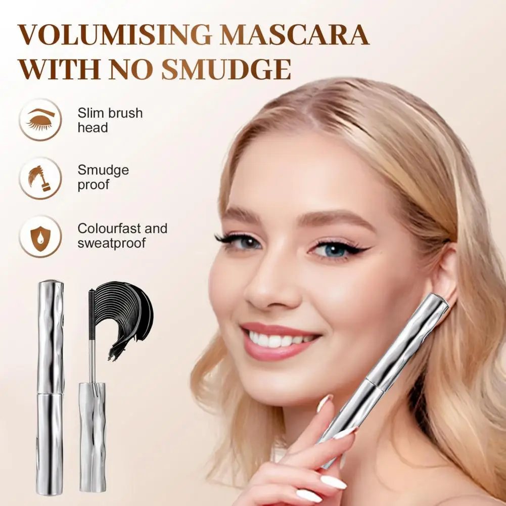 Rímel com pincel 3d, à prova d'água, de longa duração, para mulheres, não manchado, secagem rápida, alongamento, espessamento para todo o dia