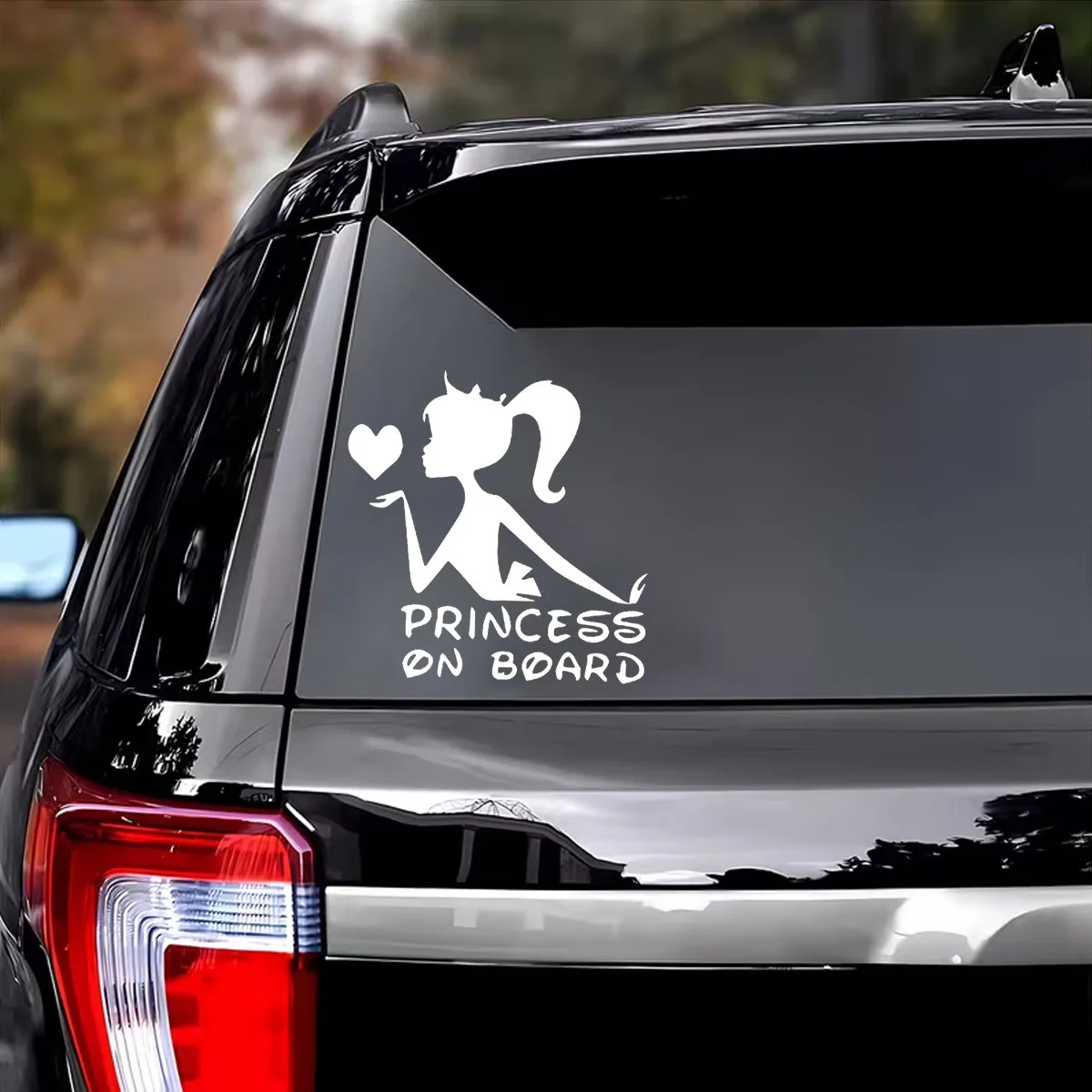 Elevate Your Car's Charm with This Charming Vinyl Heart Sticker with the Tagline 'Princess on Board.'