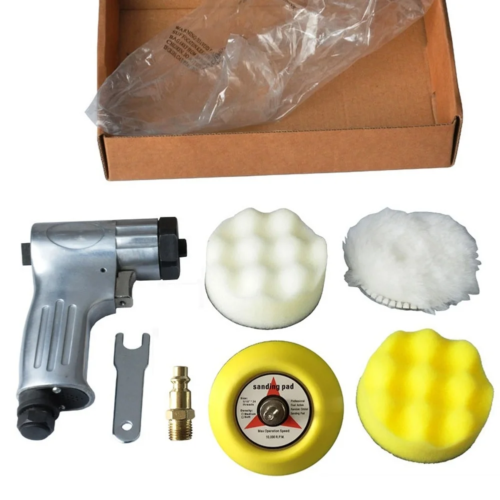 3 Inch Pneumatic Orbital Air Sander with Sanding Pad 2000 RPM 3.1 CFM Air Consumption for Fine Finishing Tasks