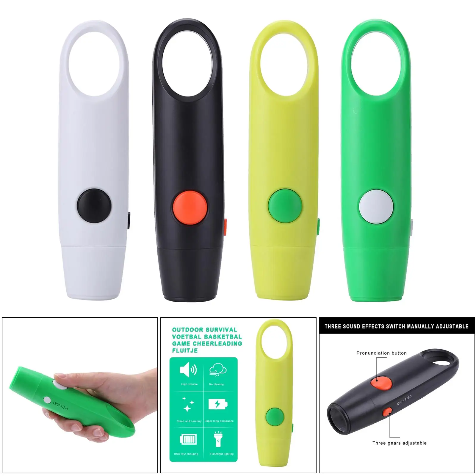 Sports Whistles with Lanyard, Electronic Whistle Handheld for Referee Marine Police Outdoor Camping Emergency Whistle