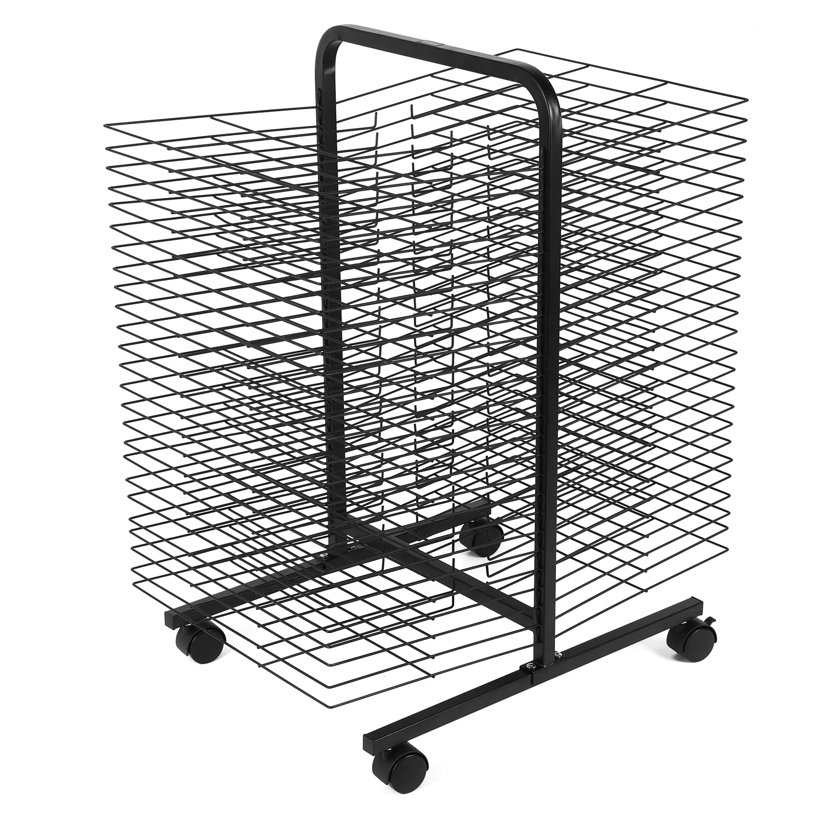 50 Floors Painting Drying Rack Double Sided Mobile Art Storage Organizer with Wheels Rolling Art Rack Cart for Art Studio