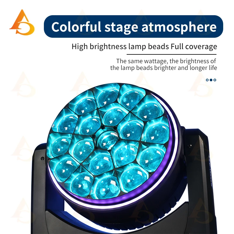 DMX19x40w عيون النحل الكبيرة تتحرك الرأس مع شعاع حلقي + غسل ضوء ساطع عالي الطاقة مع حفل زفاف دي جي ديسكو