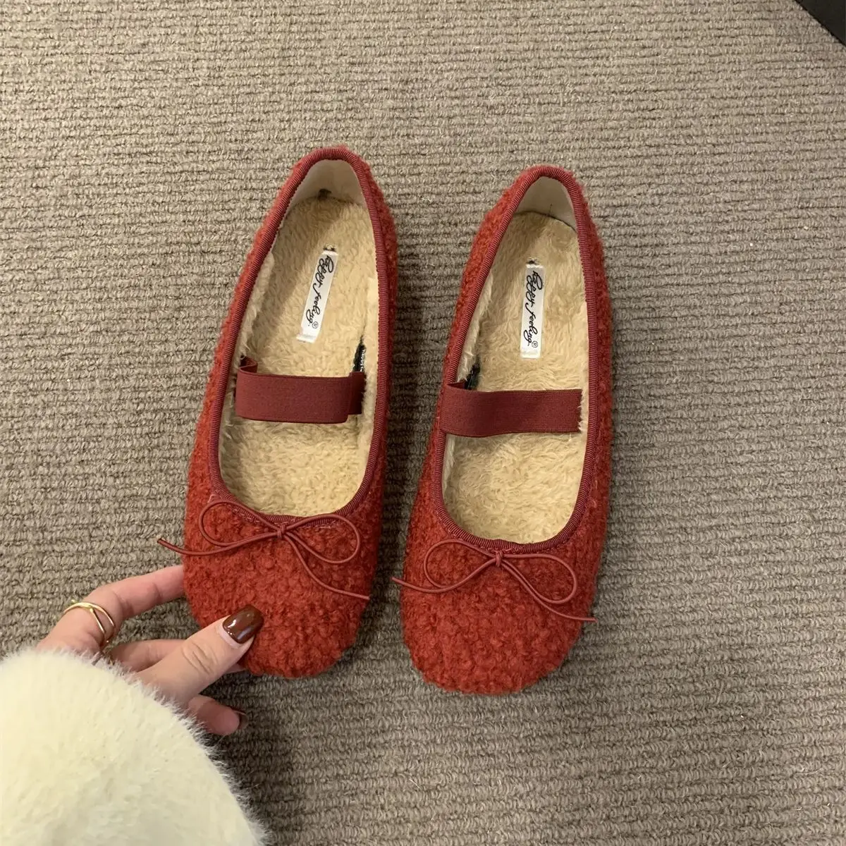 Bailamos New Brand Women Flat Round Toe Shallow Slip On Ladies Casual Ballet Fur Shoes Soft Leather Eelgant Ballet Shoes Mujer