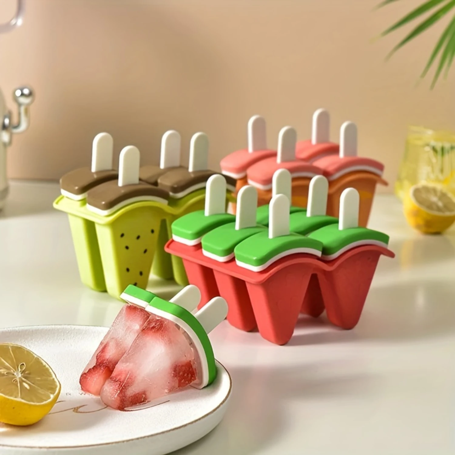 1pc, Popsicle Mold, Creative Popsicle Mold, Plastic Popsicle Mold, Watermelon Shaped Ice Cream Mold,  Ice Cube Box, Household Po
