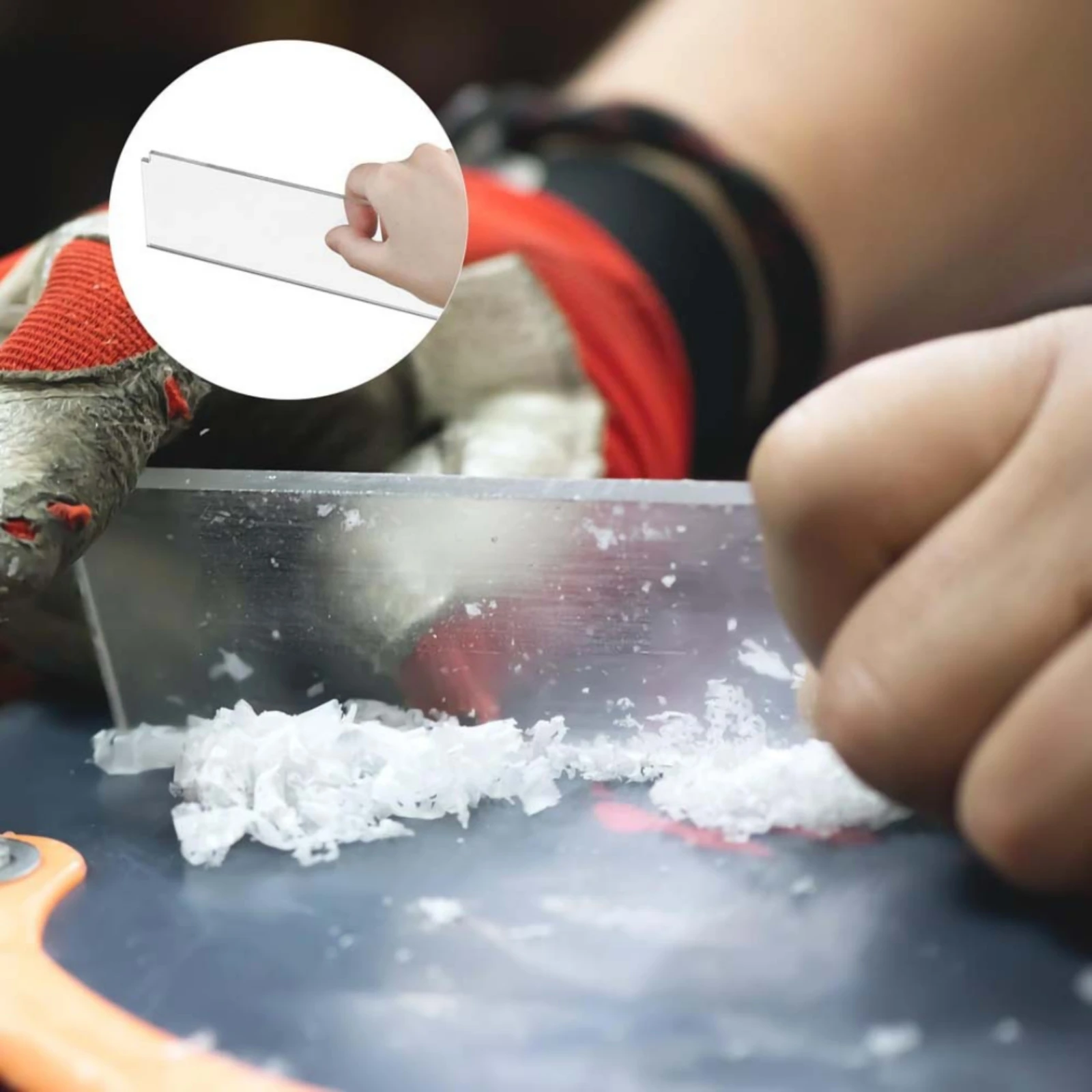 Polish Scraper with Notched Edge Compact Ski Polish Remover Lightweight Easy to Use for Home Tuning Benches