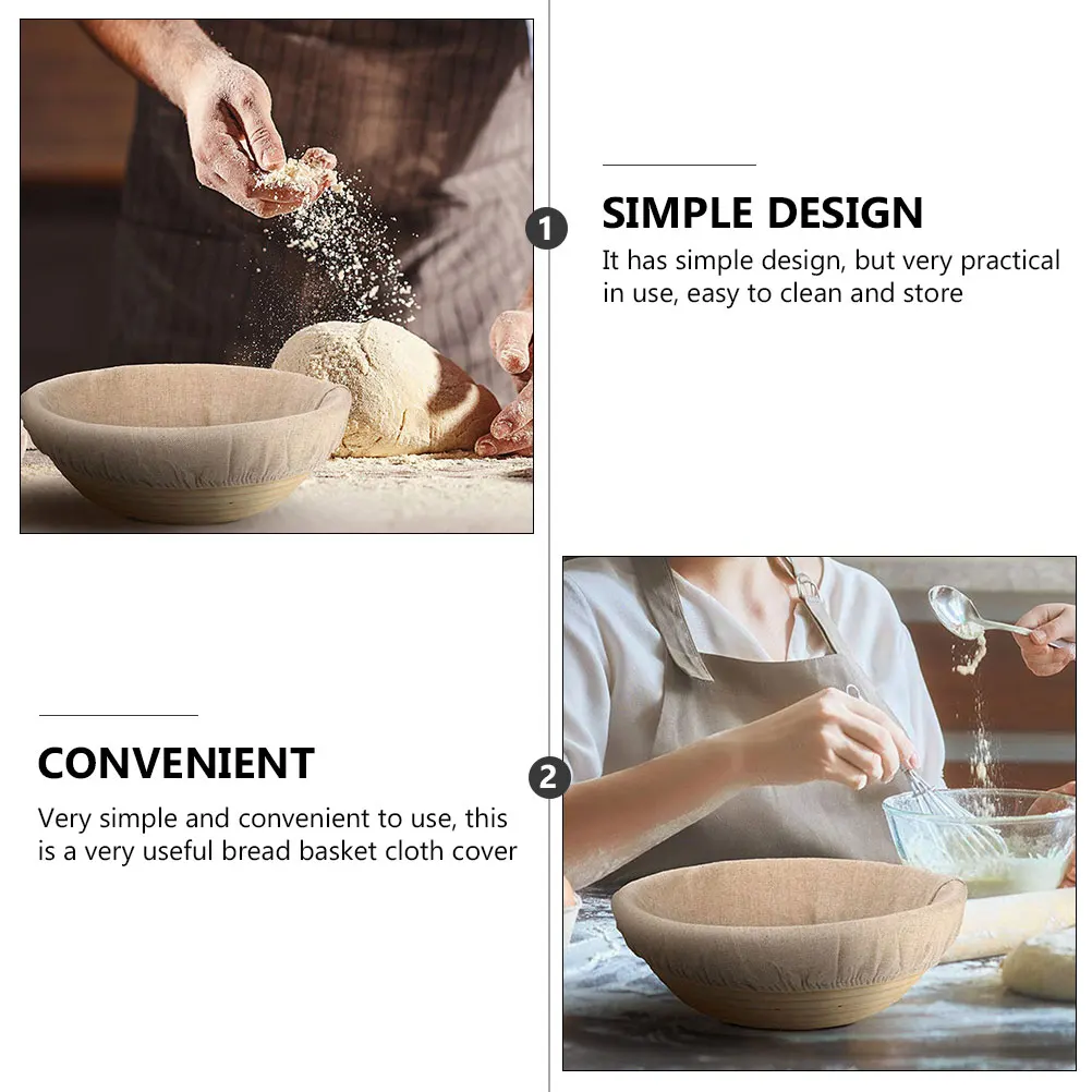 

6pcs Bread Basket Covers Cotton Linen Dough Baking Liners Non-Stick Kitchen Supplies Bakery Protector Pastry Tools Baking