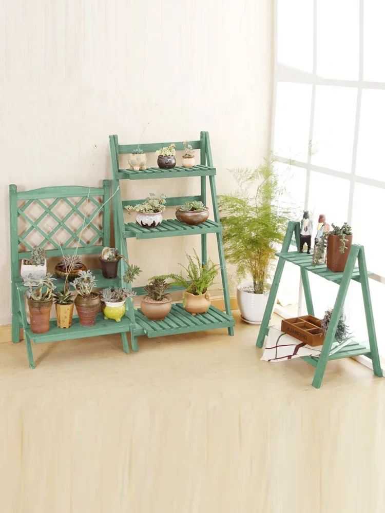 Retro Mediterranean Flower Stand, American Pastoral Plant Rack, Free Combination Indoor Stand, Balcony Living Room Display.