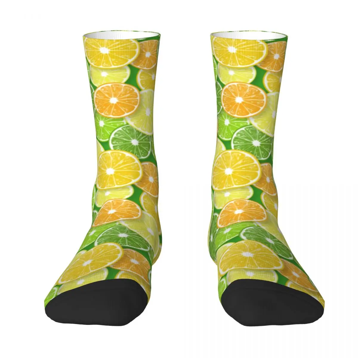 Lemon Slices Socks Citrus Fruit Pop Art Korean Stockings Autumn Non Slip Unisex Socks Warm Soft Custom Running Socks