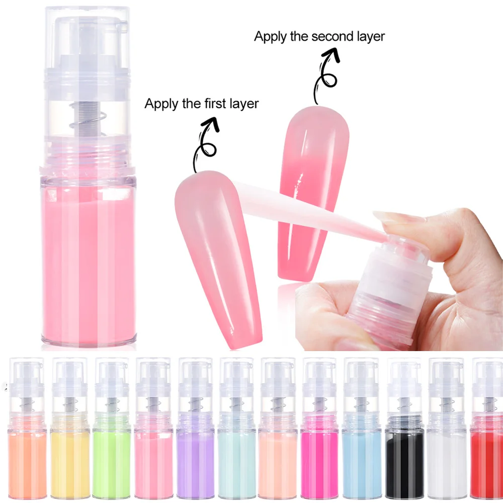 12Pcs/Set Huge Capacity Ombre Spray Powder Pure Color Net.10g*1pc Neon Gradient Modeling Powders Lasting Elegant Manicure Spray#