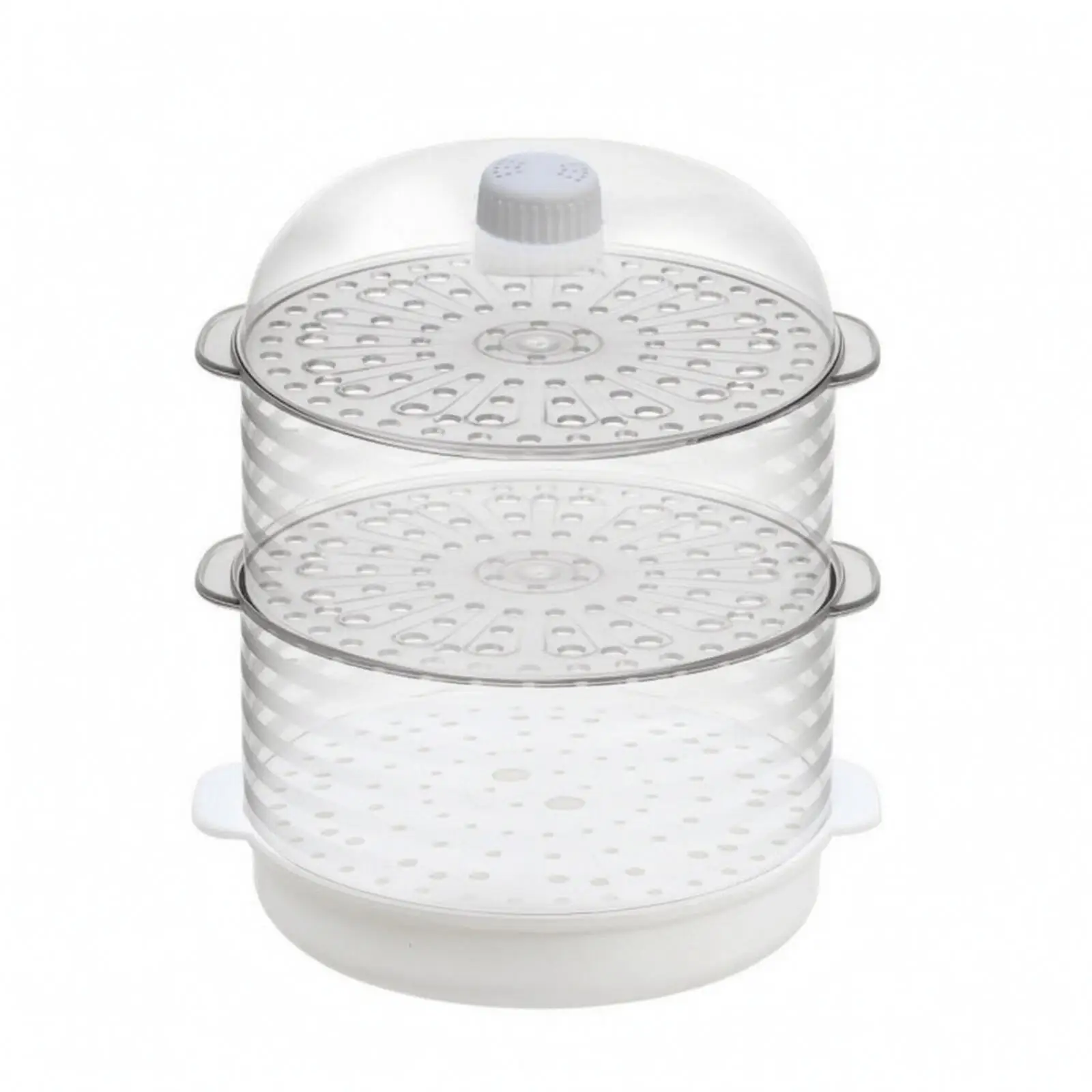 Stackable Dish Cover with Perforated Trays and Side Handles for Food Prep Tabletop Protection