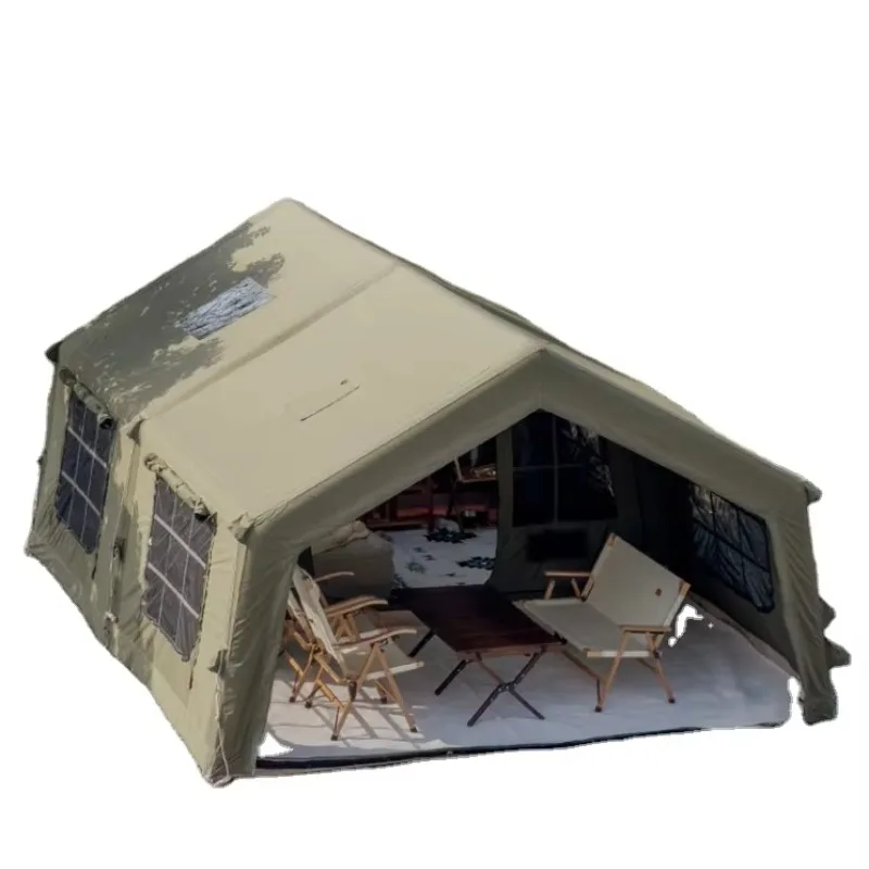 Hot Selling 17.28 Inflatable 2 Bedrooms Air Cotton Fabric Waterproof Outdoor Camping Tent