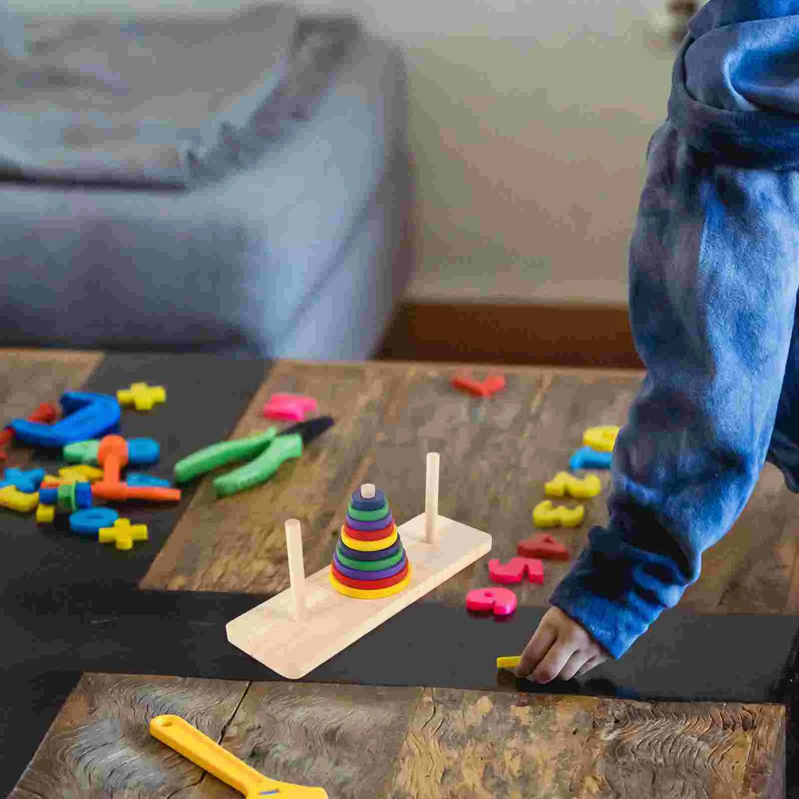 Jeu de société de puzzle en bois pour adultes, jouet intellectuel coloré, tour de terminaison, jouets de bricolage à la maison, jeu de fête