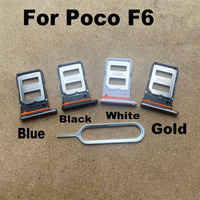 1PCS For Xiaomi Poco F6 Sim Card Tray Sim Card Holder Slot adapter and Micro SD Tray Holder With Free Eject Pin